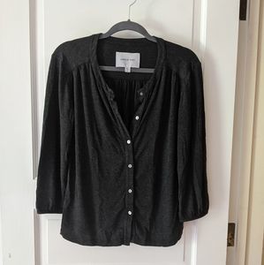 Amour Vert Gray Button-Up Blouse